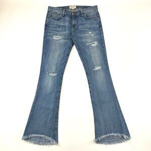 Current Elliott low rise flare distressed womens jeans 26”